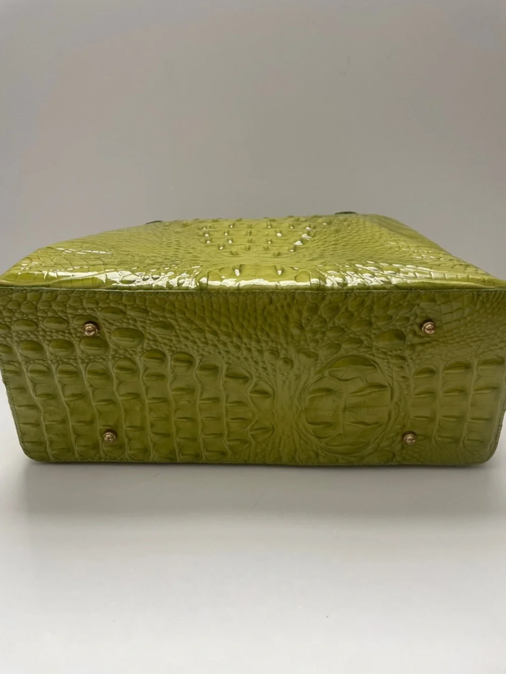 Brahmin Melbourne Crocodile Embossed Tote Bag Lime Green - Picture 6 of 11